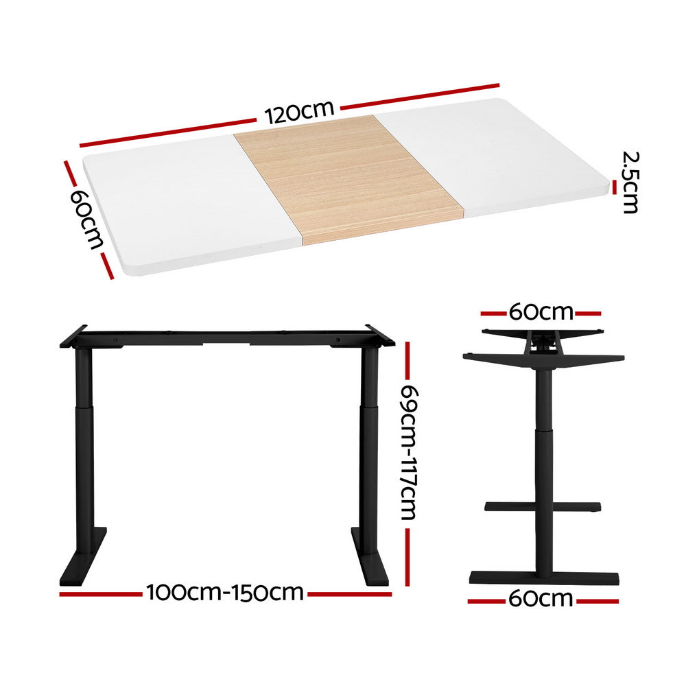 Marlook Standing Desk Motorised Electric Dual Motor 120CM