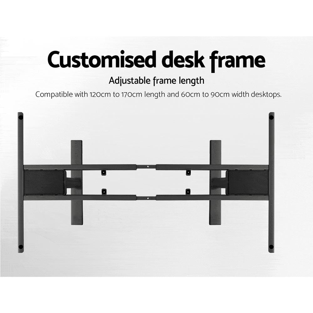 Marlook Standing Desk Motorised Electric Dual Motor Rustic Brown 140CM