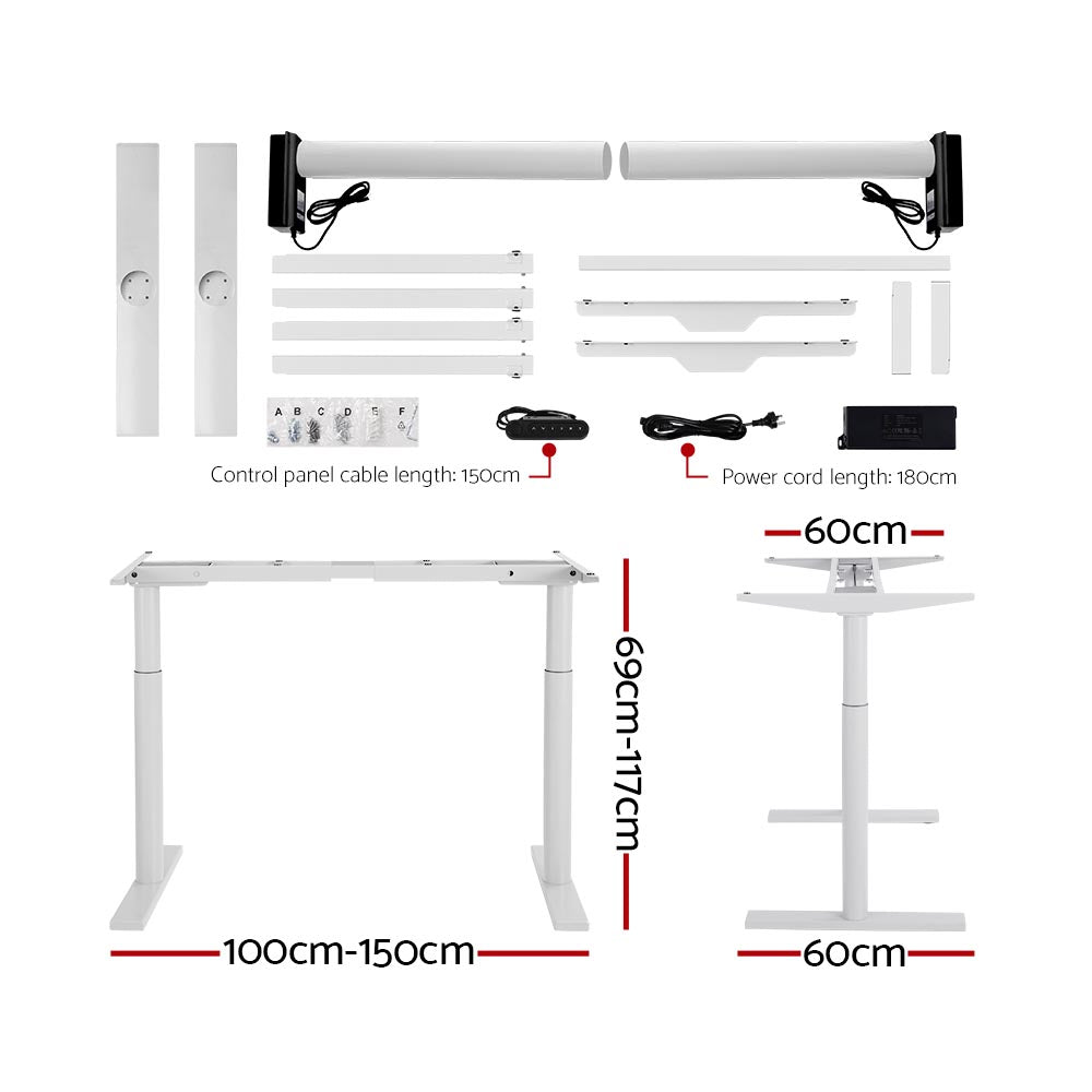 Marlook Standing Desk Motorised Electric Dual Motor 140CM Rustic Brown