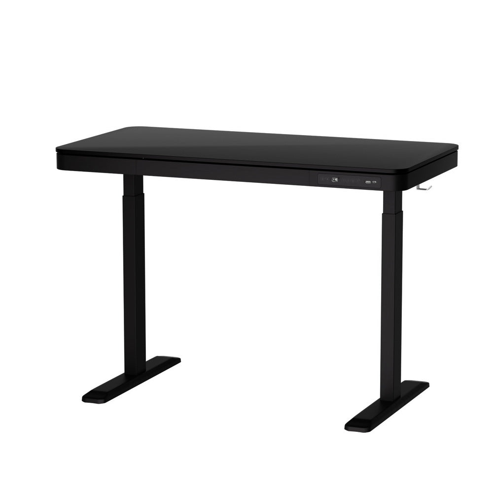 Marlook Standing Desk Motorised Electric Dual Motor Drawer 120CM Black