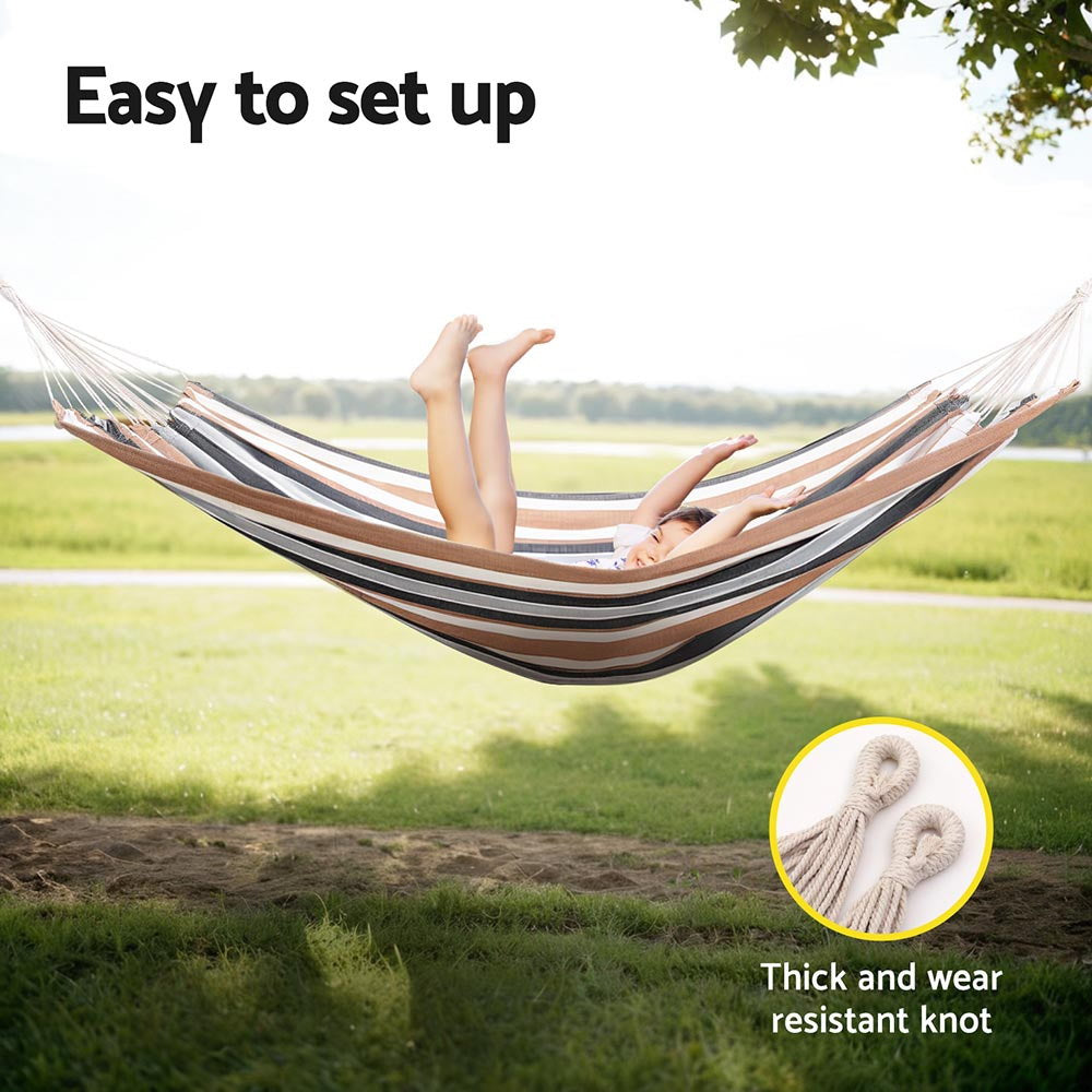 Marlook Hammock Bed Outdoor Camping Hammocks Beige Grey