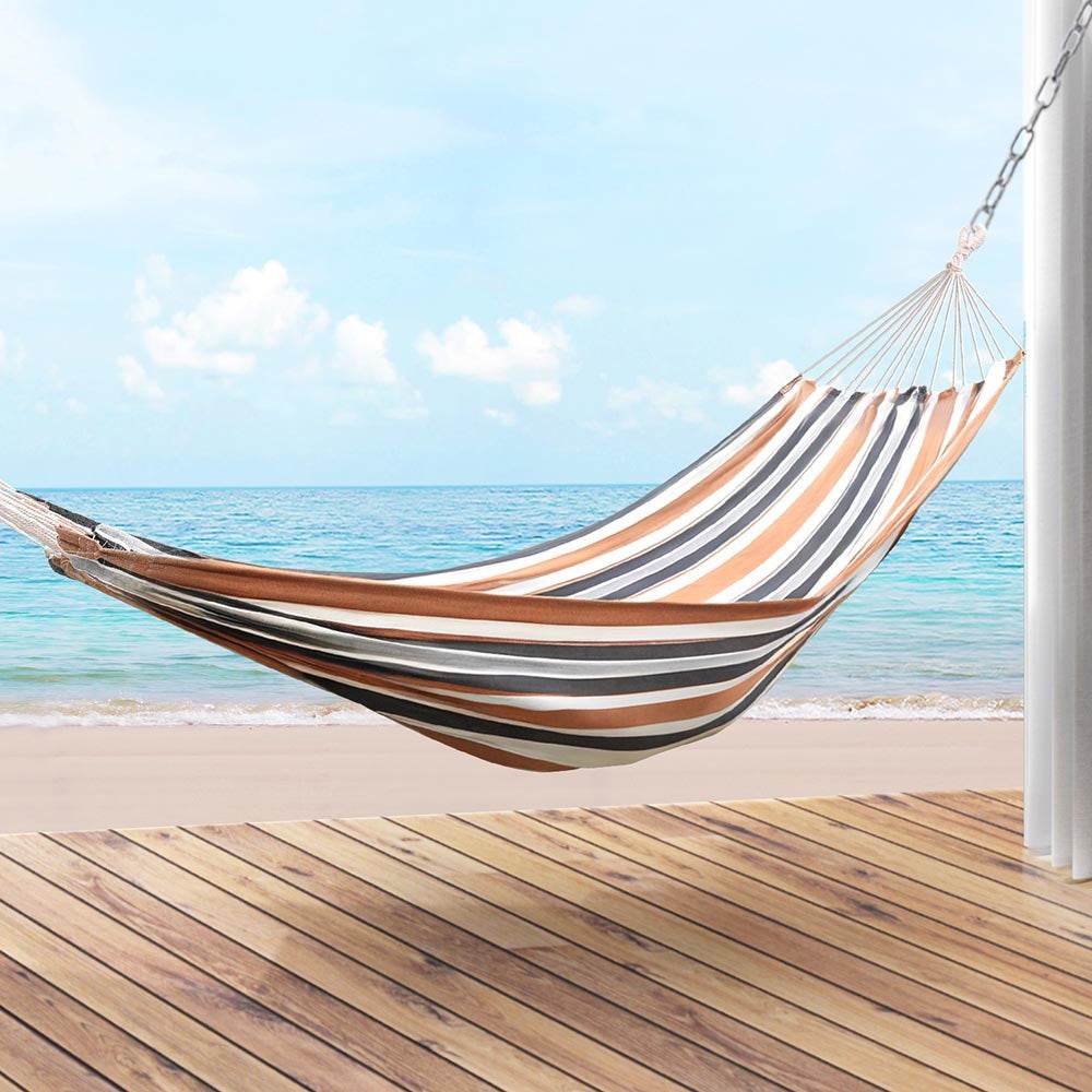 Marlook Hammock Bed Outdoor Camping Hammocks Beige Grey