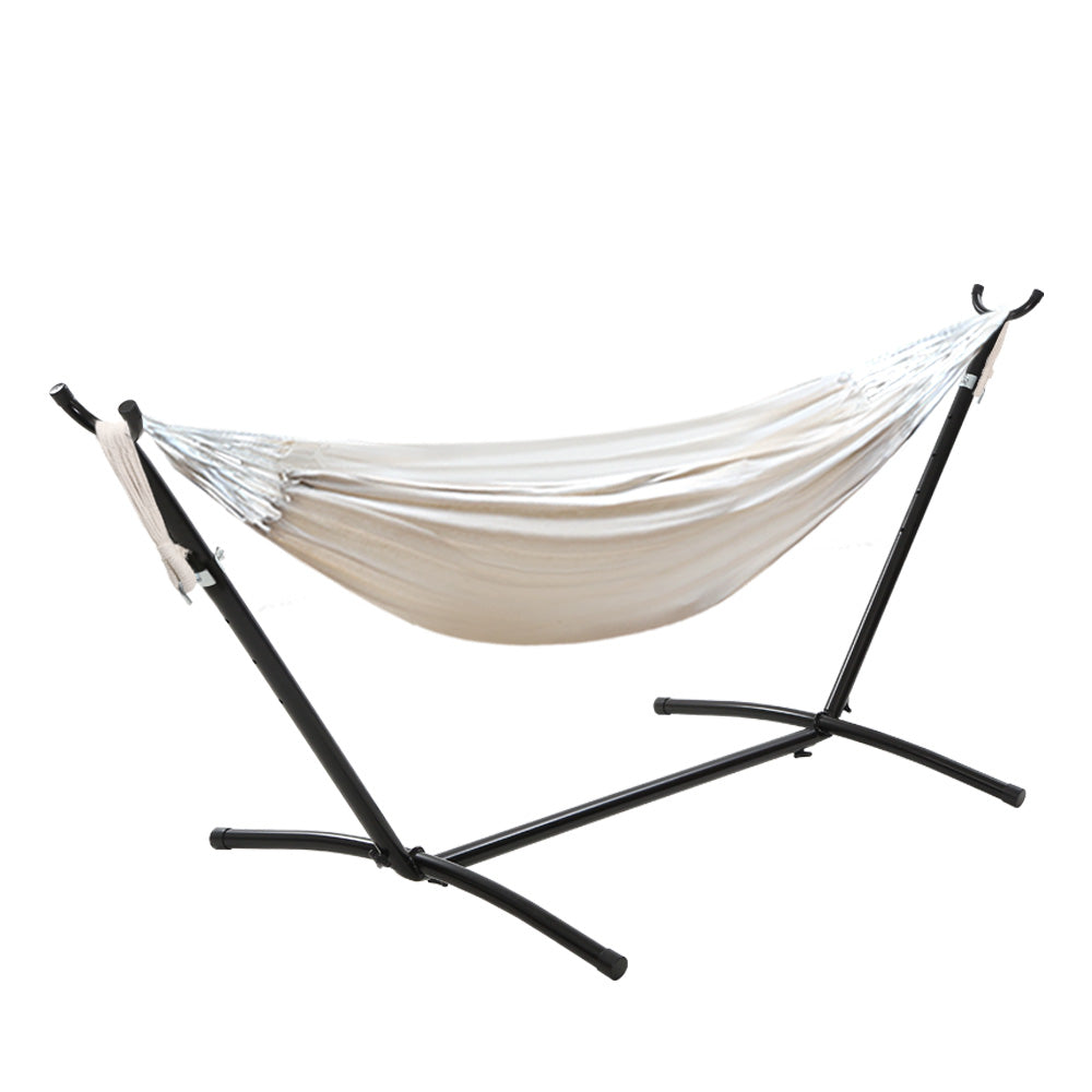 Marlook Hammock Bed Camping Chair Outdoor Lounge Single Cotton with Stand