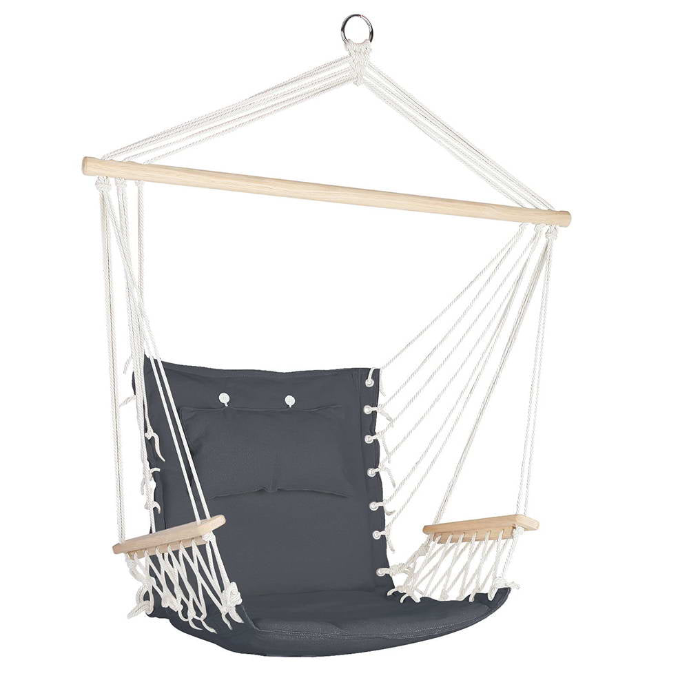 Marlook Hammock Chair Hanging with Armrest Camping Hammocks Grey