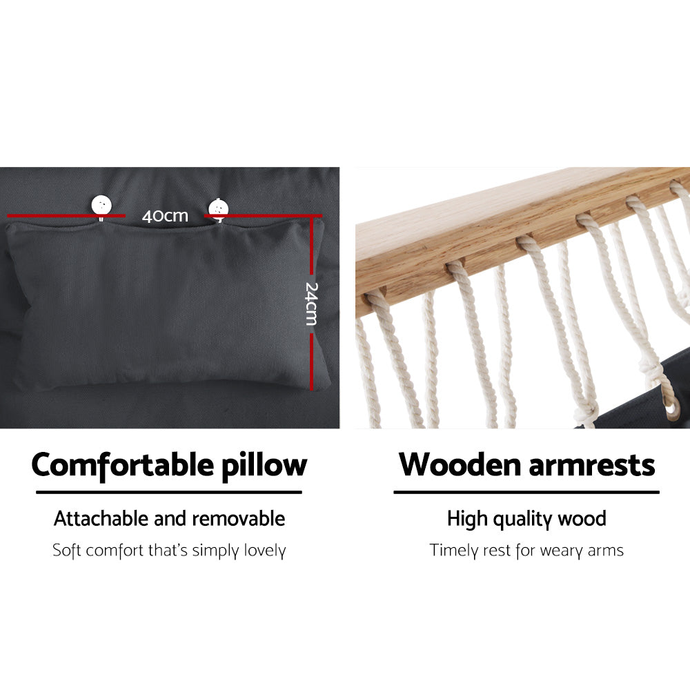 Marlook Hammock Chair Hanging with Armrest Camping Hammocks Grey