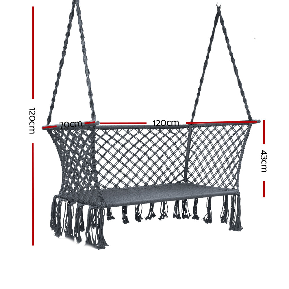 Marlook Hammock Chair Outdoor Portable Camping Hammocks 2 Person Grey