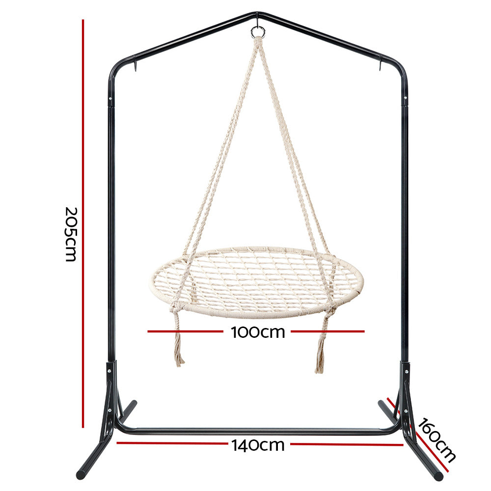 Marlook Hammock Chair with Stand Nest Web Outdoor Swing 100cm