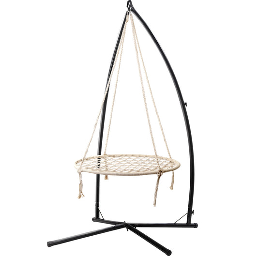 Marlook Hammock Chair Nest Web Outdoor Swing with Steel Stand 100cm