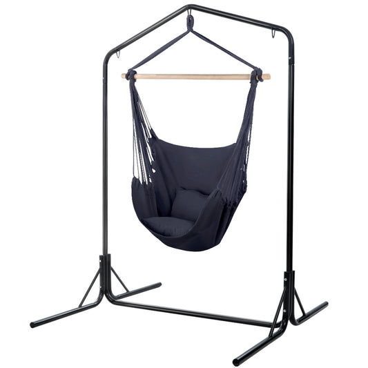 Marlook Outdoor Hammock Chair with Stand Swing Hanging Hammock with Pillow Grey