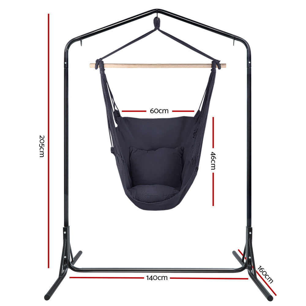 Marlook Outdoor Hammock Chair with Stand Swing Hanging Hammock with Pillow Grey
