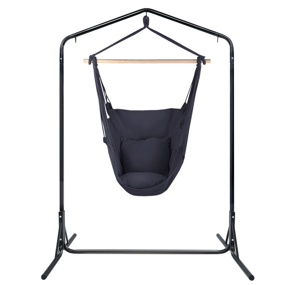 Marlook Outdoor Hammock Chair with Stand Swing Hanging Hammock with Pillow Grey