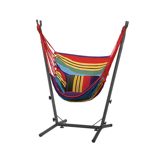 Marlook Hammock Chair Outdoor Camping Hanging with Stand Rainbow