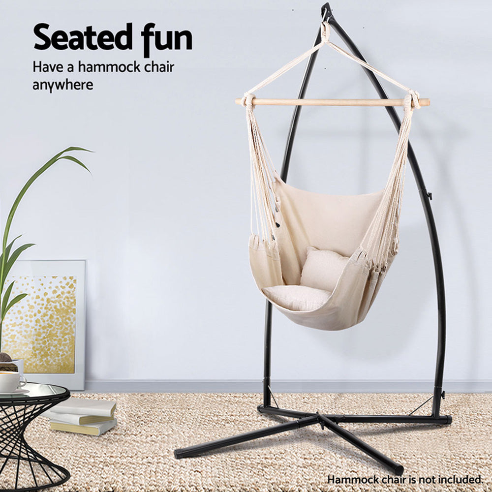 Marlook Hammock Chair Steel Stand Outdoor Furniture Heavy Duty Black