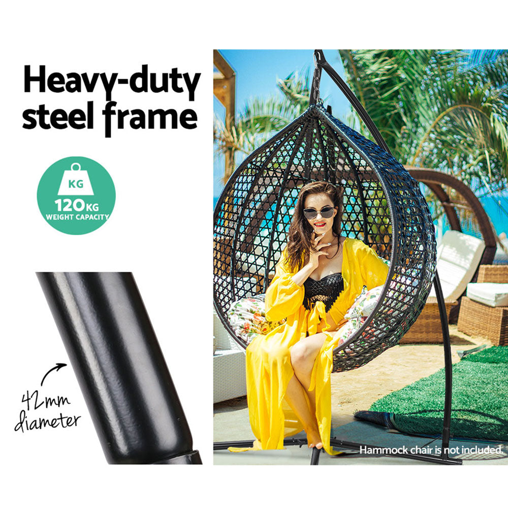 Marlook Hammock Chair Steel Stand Outdoor Furniture Heavy Duty Black
