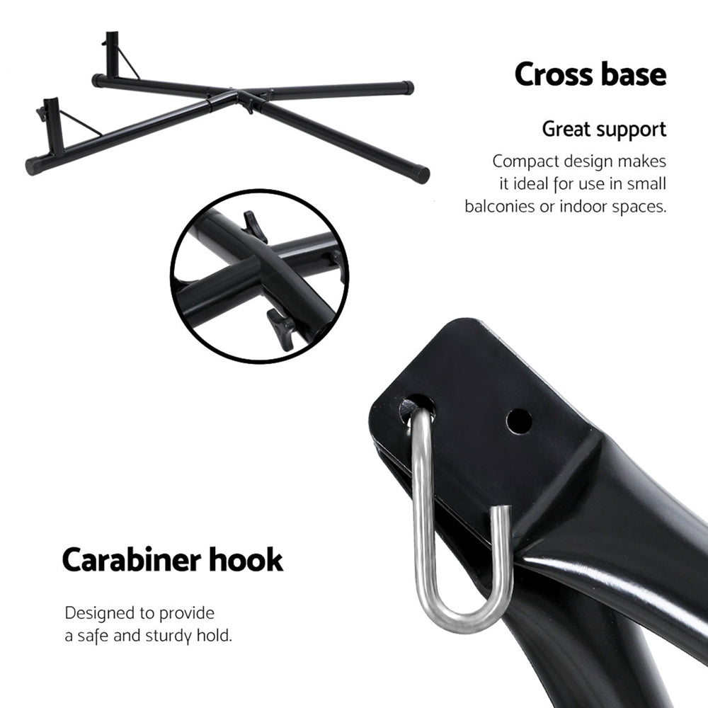 Marlook Hammock Chair Steel Stand Outdoor Furniture Heavy Duty Black