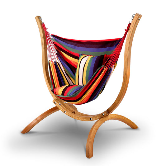 Marlook Hammock Chair Timber Outdoor Furniture Camping with Wooden Stand