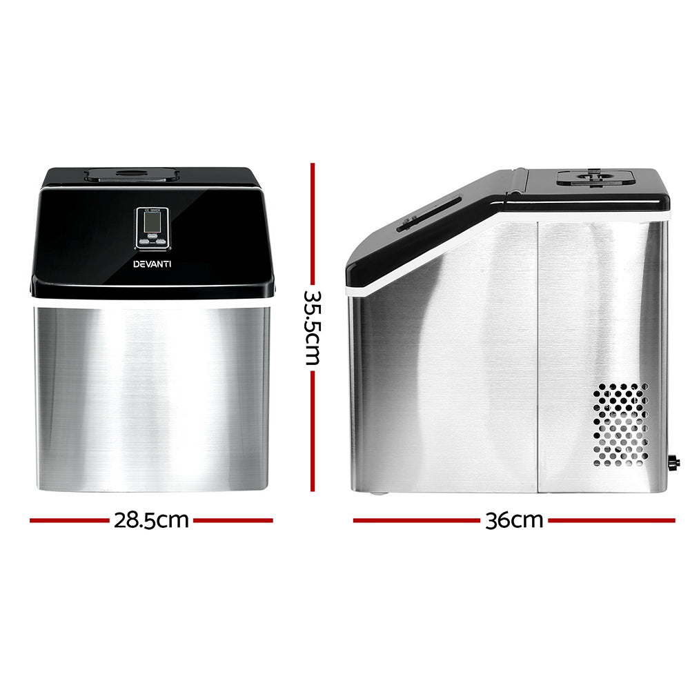 Marlook 3.2L Portable Ice Cube Maker Cold Commercial Machine Stainless Steel