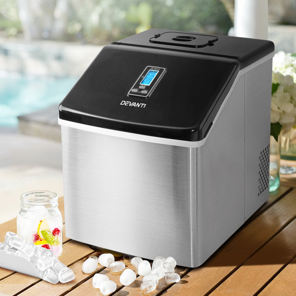Marlook 3.2L Portable Ice Cube Maker Cold Commercial Machine Stainless Steel