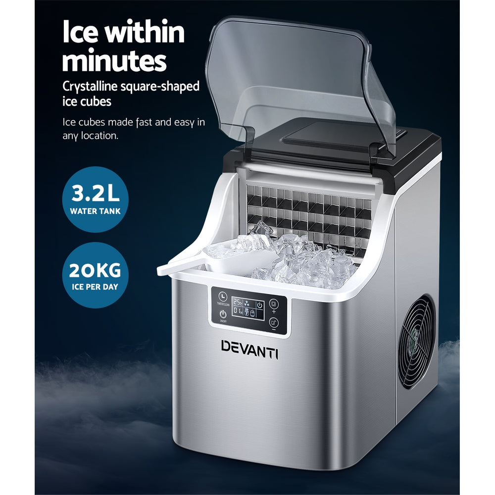 Marlook Ice Maker Machine Commercial Portable Ice Cube Tray Countertop 3.2L