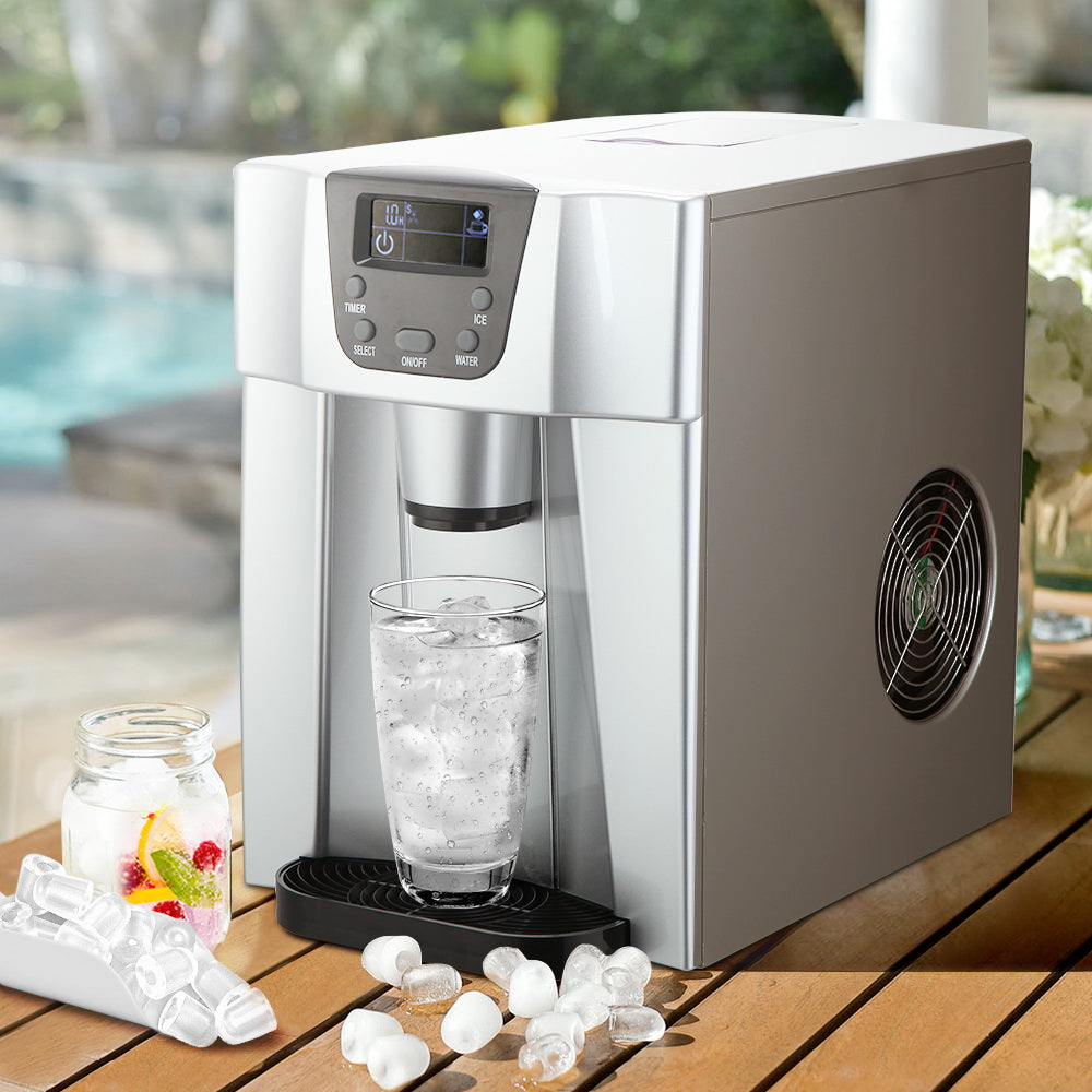 Marlook 2L Portable Ice Cuber Maker & Water Dispenser - Silver