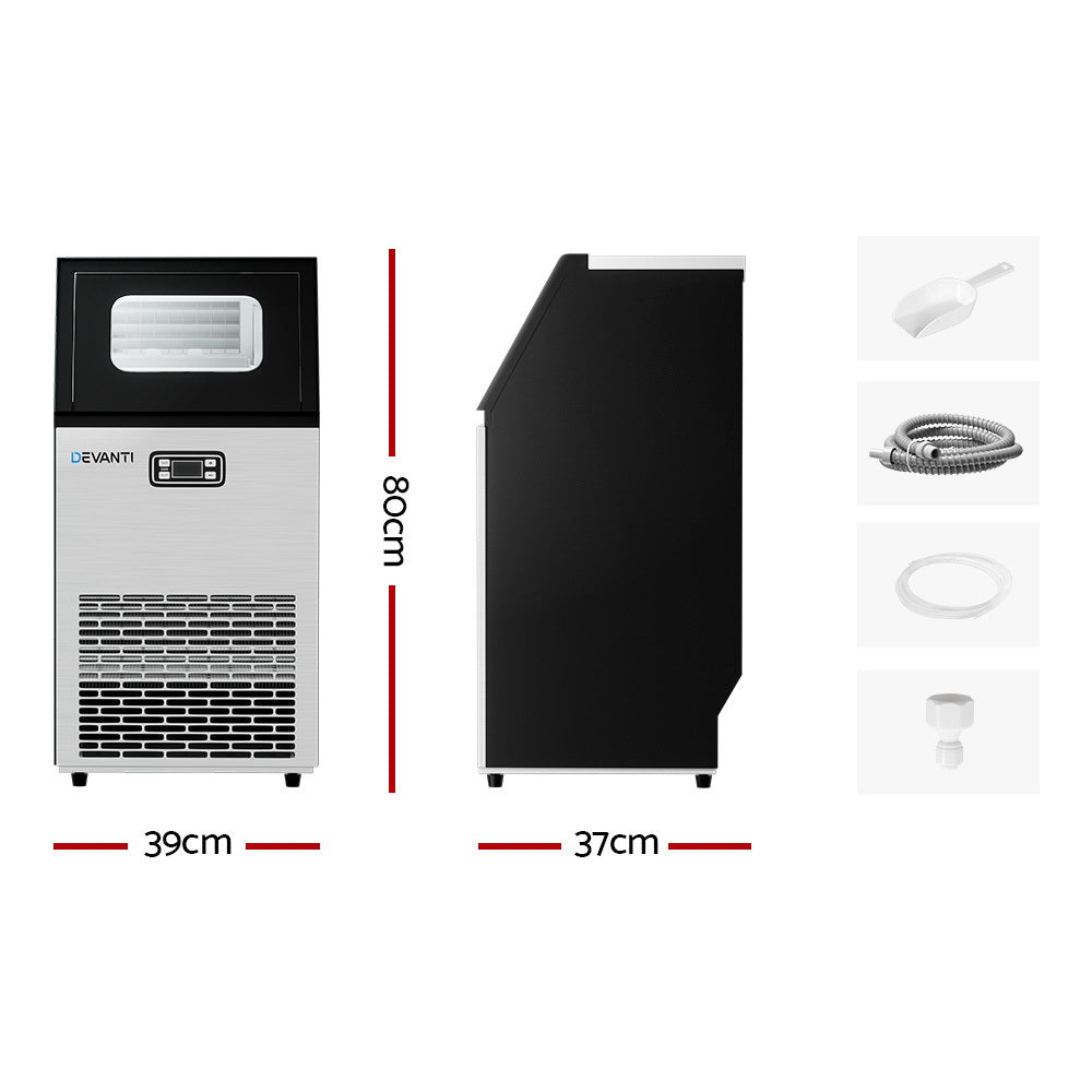 Marlook Commercial Ice Maker Machine 45kg Ice Cube Tray Bar Stainless Steel