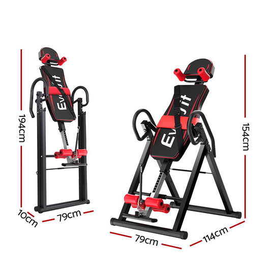 Marlook Inversion Table Gravity Exercise Inverter Back Stretcher Home Gym Black