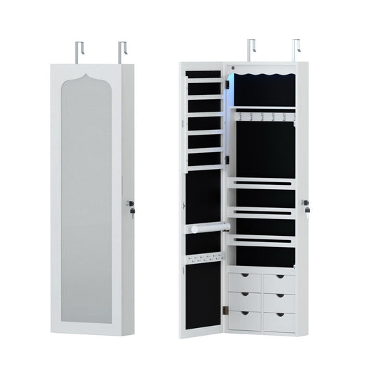 Marlook Jewellery Cabinet LED Mirror Lockable