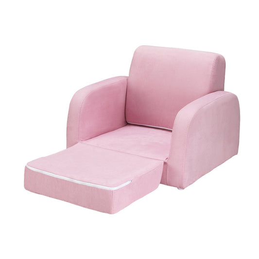 Marlook Kids Sofa 2 Seater Children Flip Open Couch Lounger Armchair Soft Pink