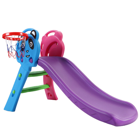 Marlook Kids Slide Set Basketball Hoop Indoor Outdoor Playground Toys 100cm Blue