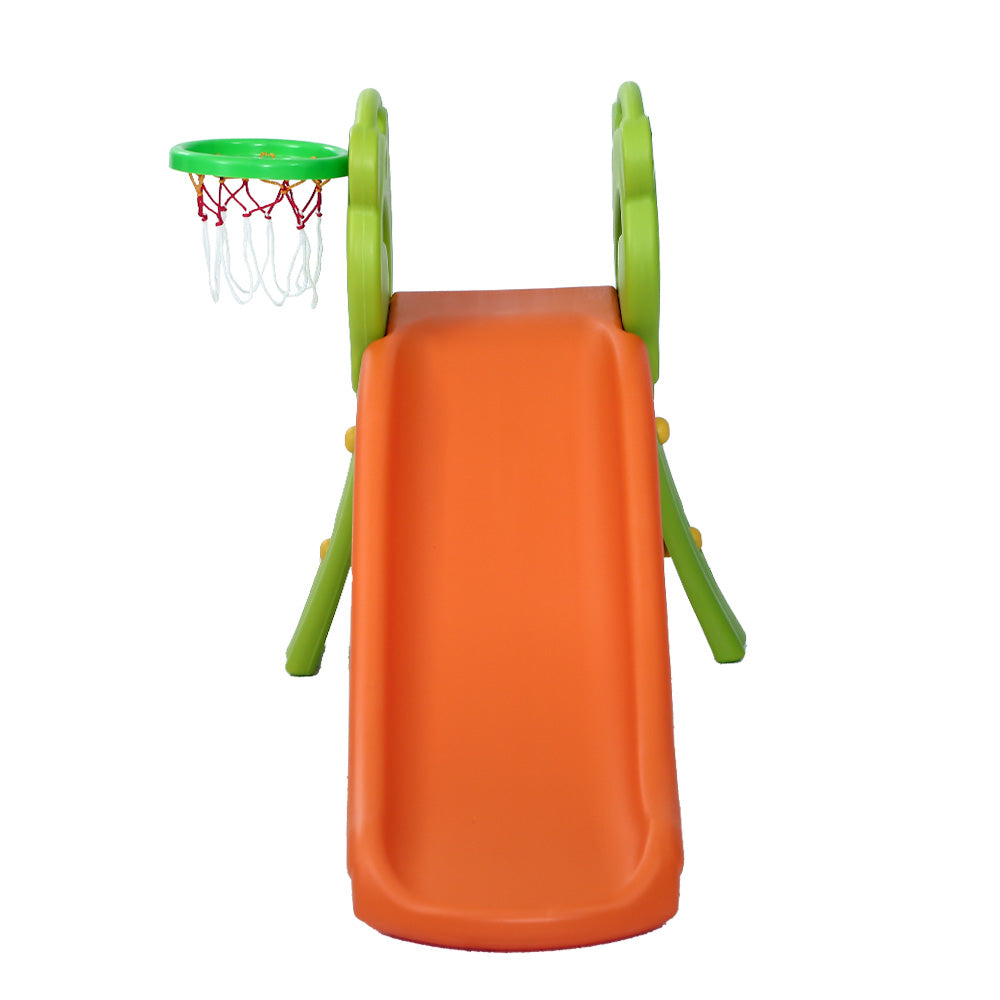 Marlook Kids Slide Set Basketball Hoop Indoor Outdoor Playground Toys 100cm Orange