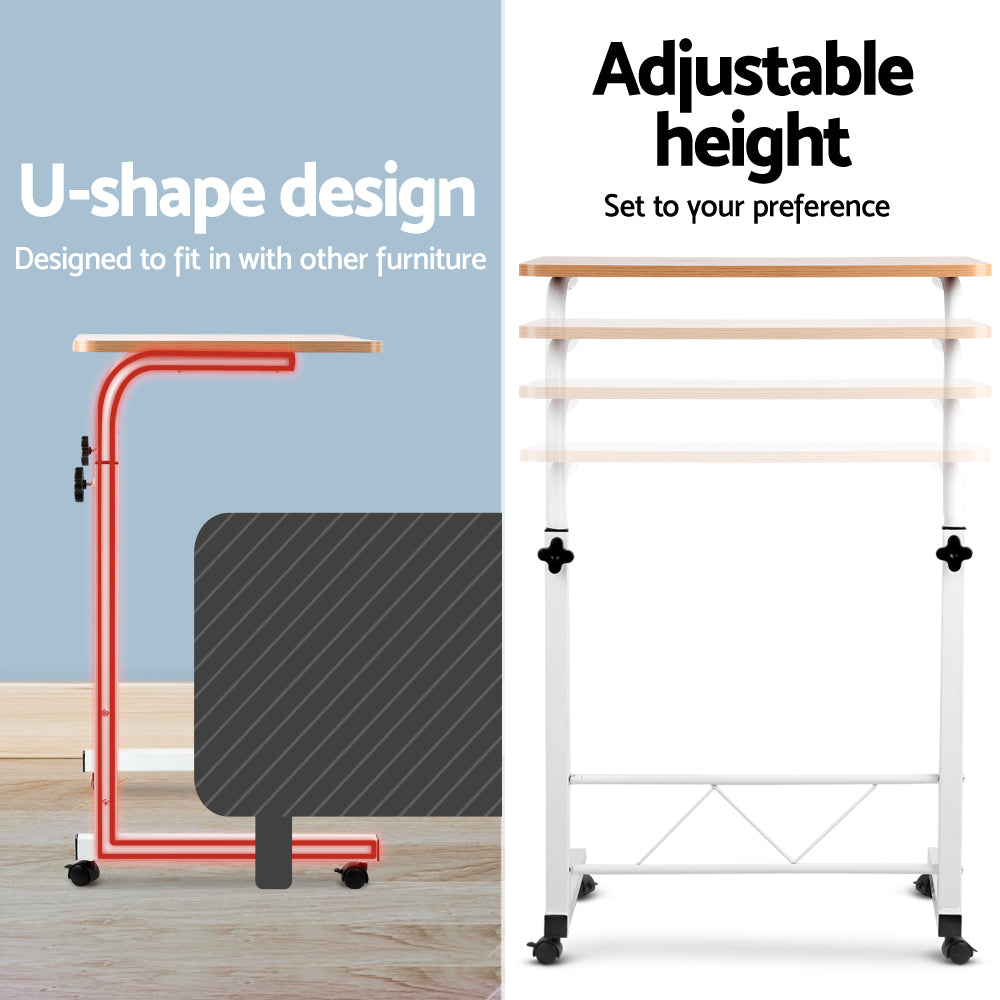 Marlook Laptop Desk Table Adjustable 60CM Light Wood
