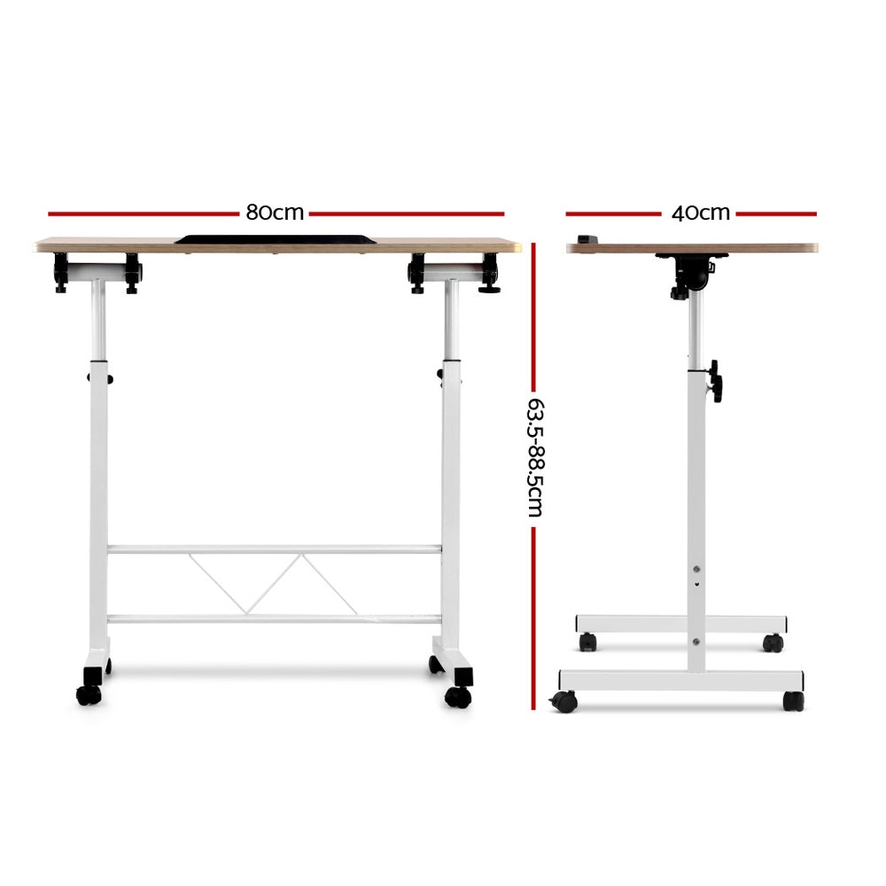 Marlook Laptop Desk Table Adjustable 80CM Light Wood