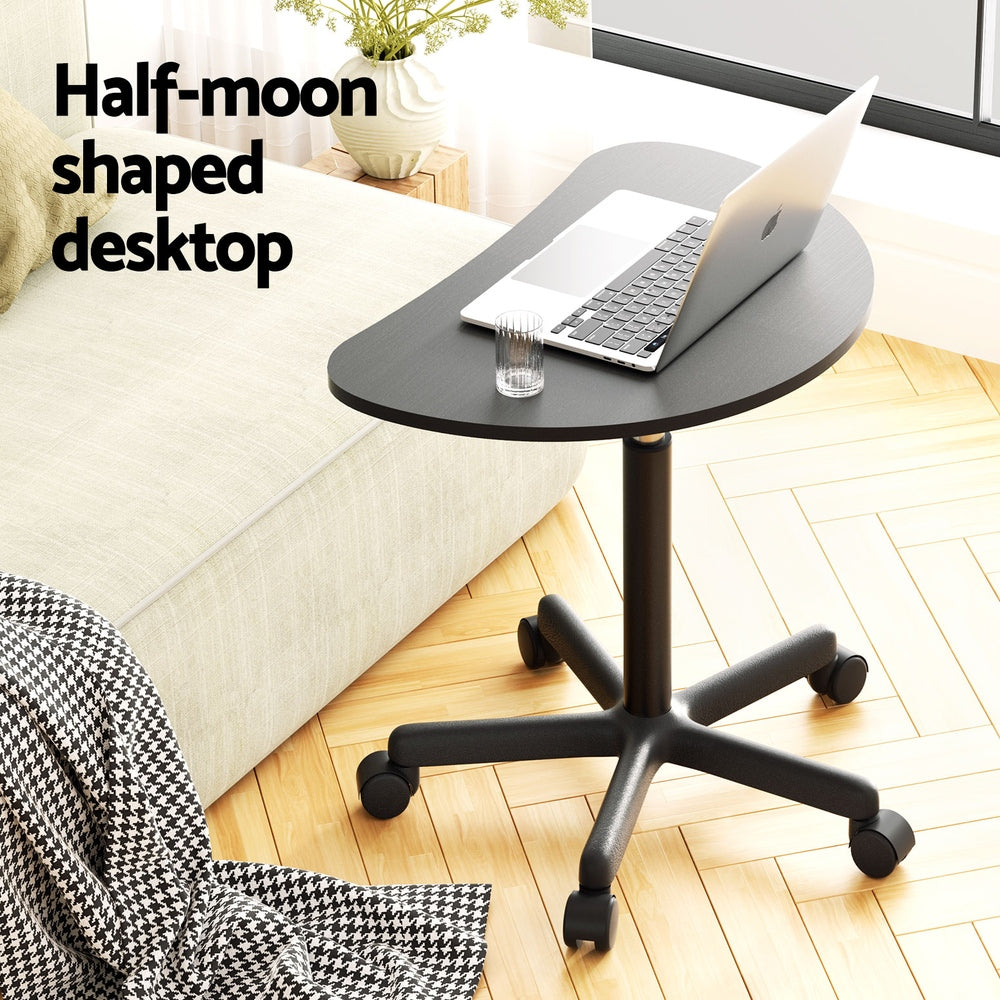 Marlook Laptop Desk Portable Height Adjustable Table Caster Wheels 60CM Black