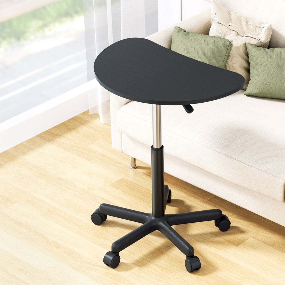 Marlook Laptop Desk Portable Height Adjustable Table Caster Wheels 60CM Black