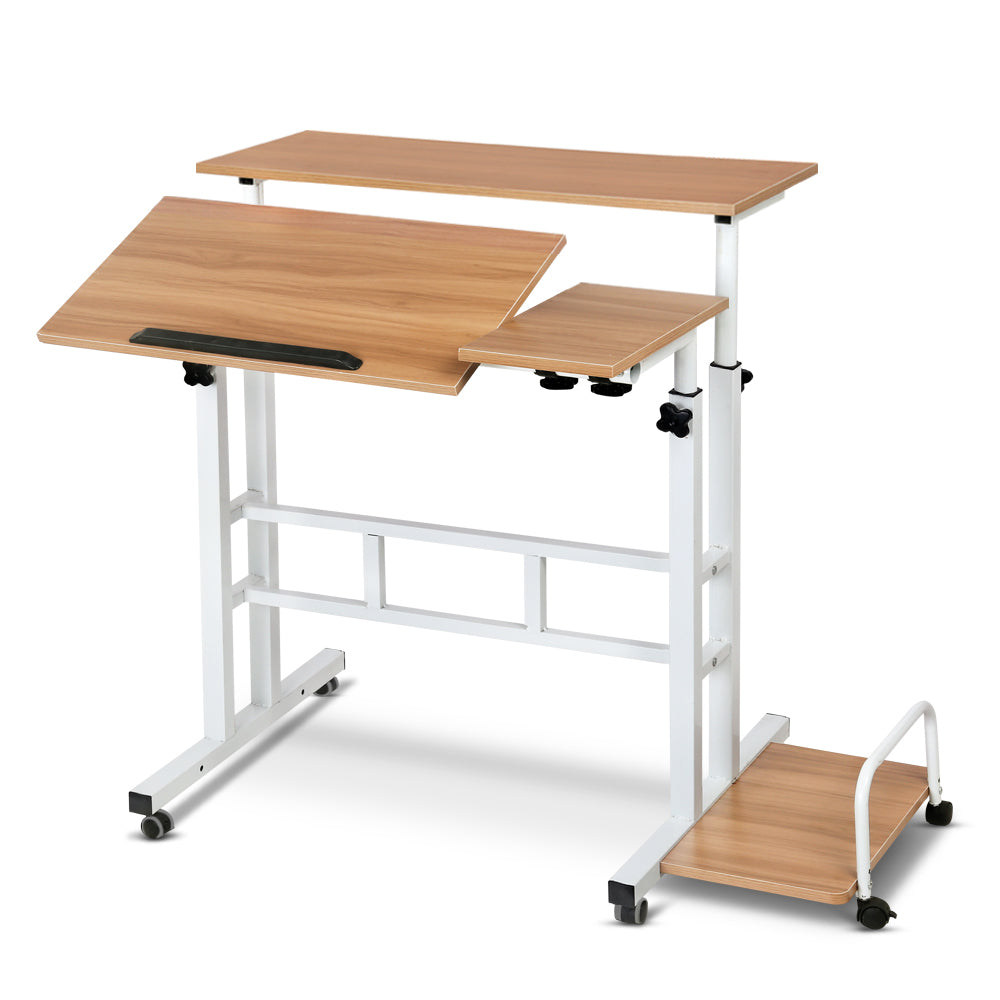 Marlook Laptop Desk Table Adjustable Light Wood 80CM