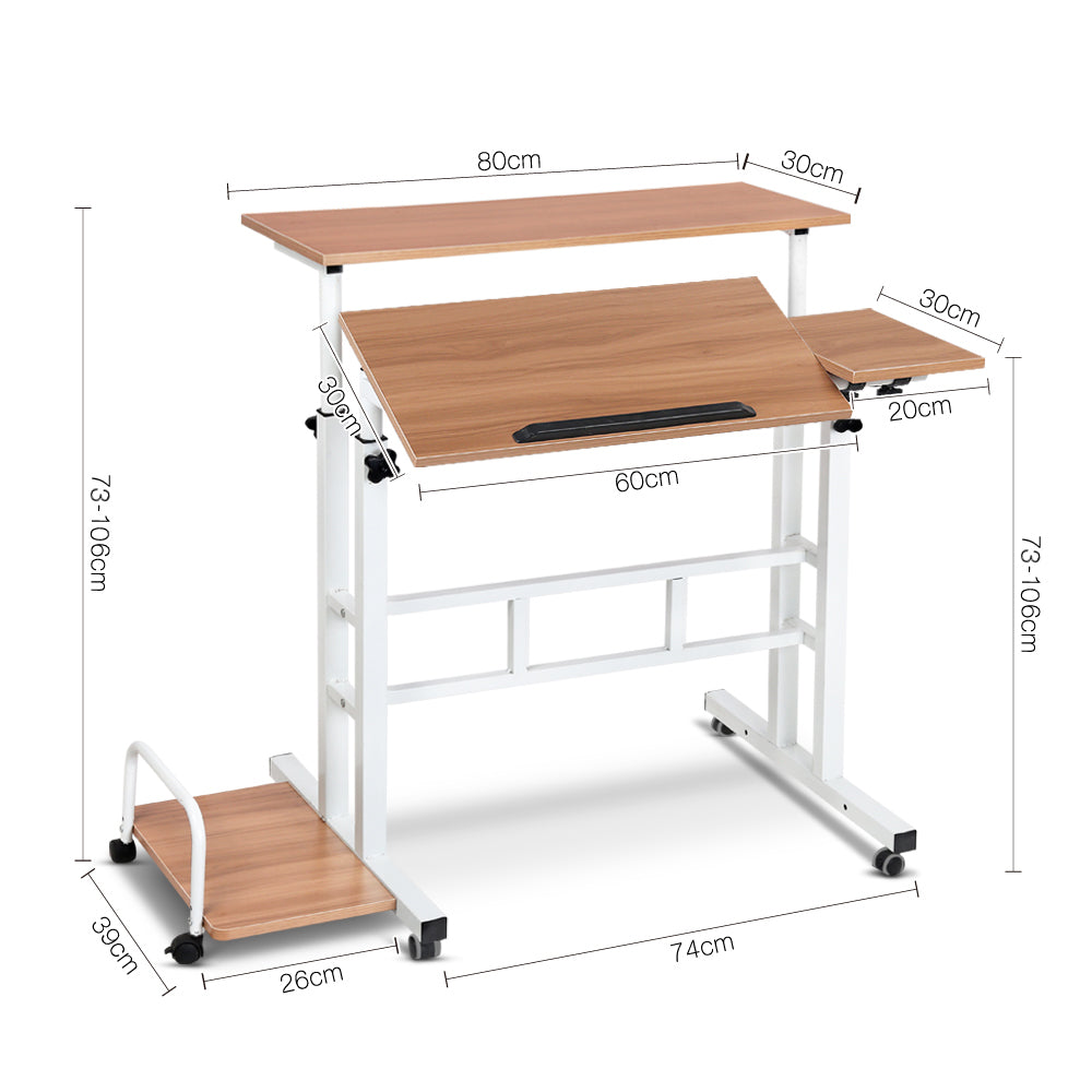 Marlook Laptop Desk Table Adjustable Light Wood 80CM