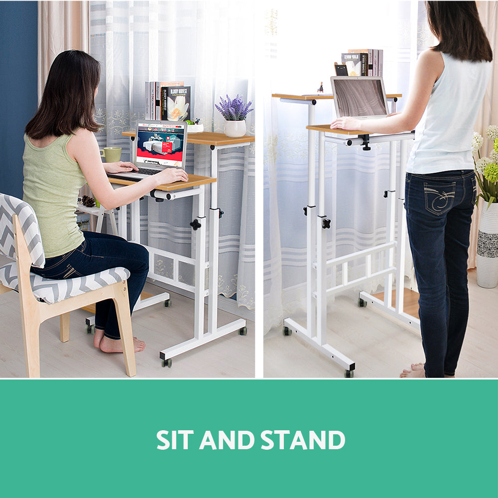 Marlook Laptop Desk Table Adjustable Light Wood 80CM