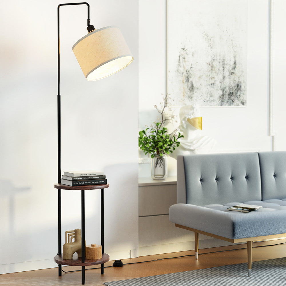 Marlook Floor Lamp 2 Tier Shelf Storage LED Light Stand Home Room Adjustable Head