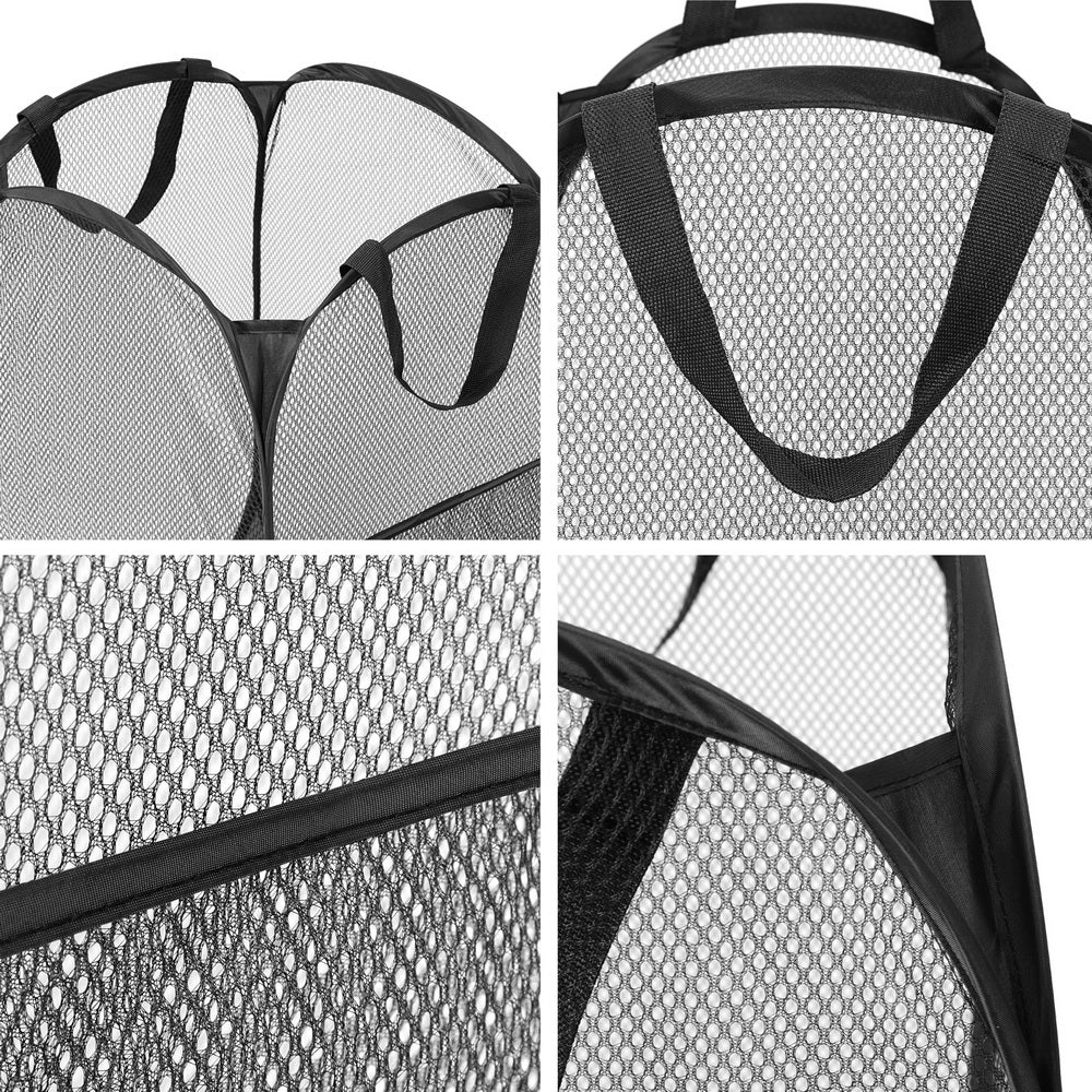 Marlook 2X Laundry Basket Hamper Foldable Black