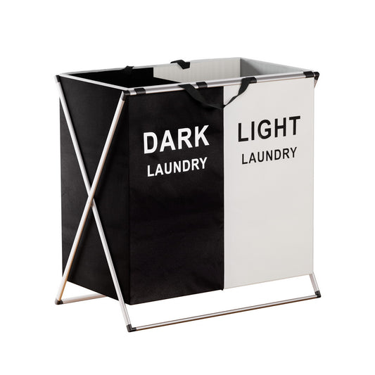Marlook Laundry Basket Hamper Large Foldable Washing Clothes Storage 2 Sections