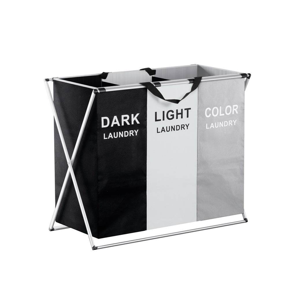 Marlook Laundry Basket Hamper Large Foldable Washing Clothes Storage 3 Sections