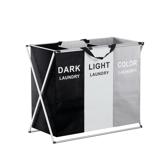 Marlook Laundry Basket Hamper Large Foldable Washing Clothes Storage 3 Sections