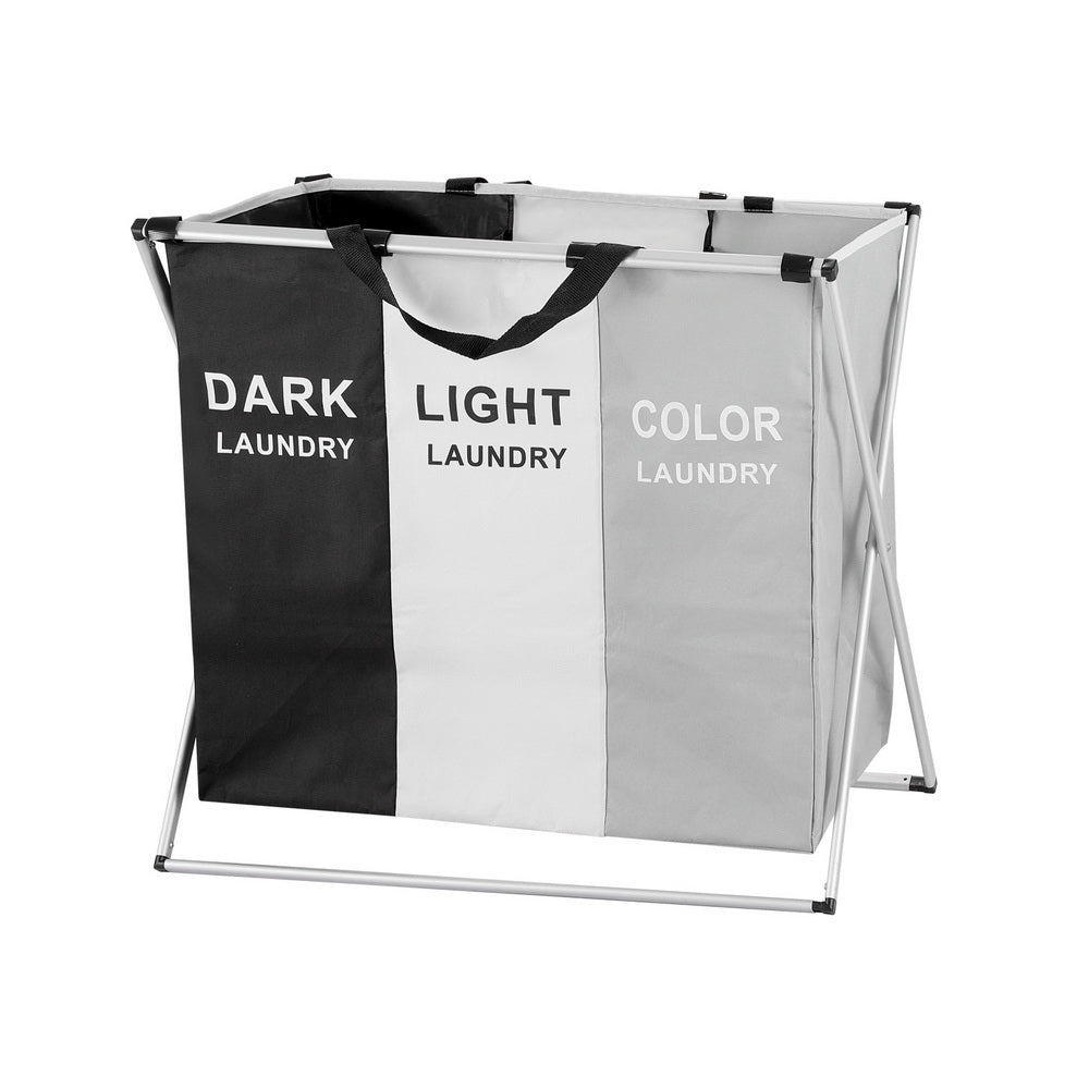 Marlook Laundry Basket Hamper Large Foldable Washing Clothes Storage 3 Sections