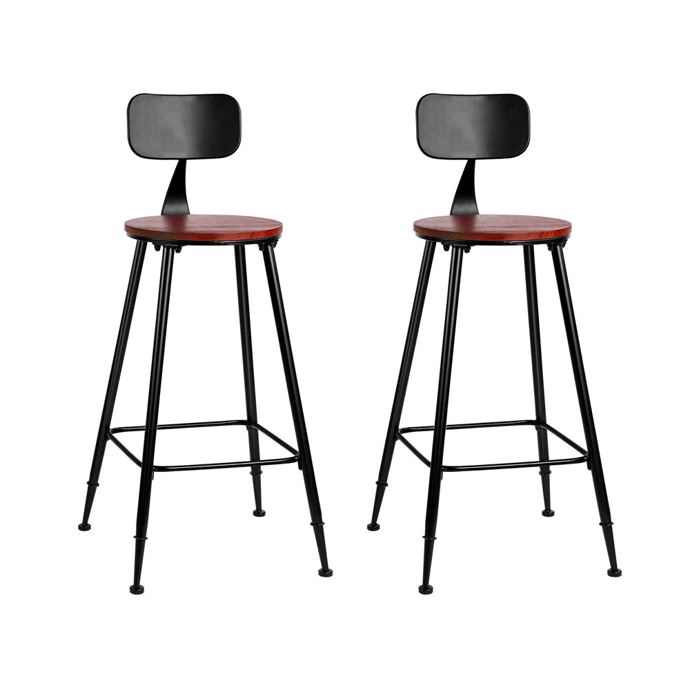 Marlook 2x Bar Stools Vintage Metal Chairs