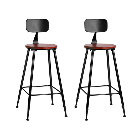 Marlook 2x Bar Stools Vintage Metal Chairs