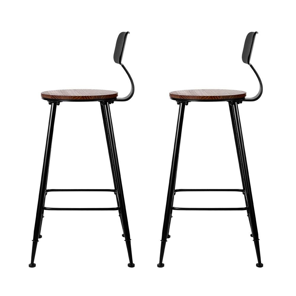 Marlook 2x Bar Stools Vintage Metal Chairs