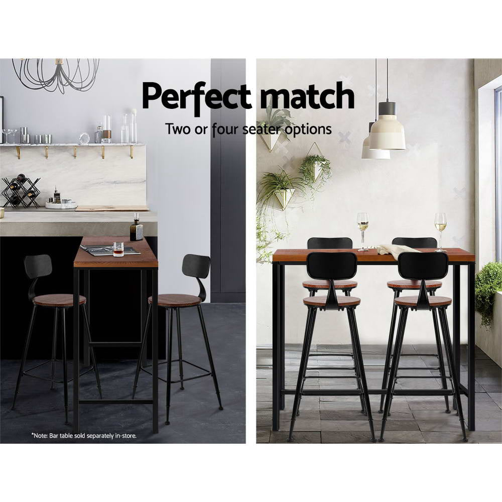 Marlook 2x Bar Stools Vintage Metal Chairs