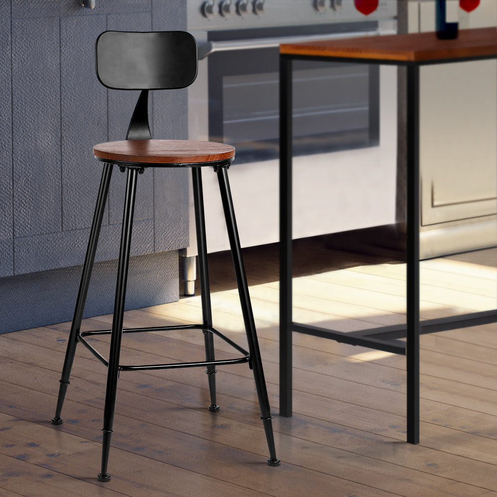 Marlook 2x Bar Stools Vintage Metal Chairs