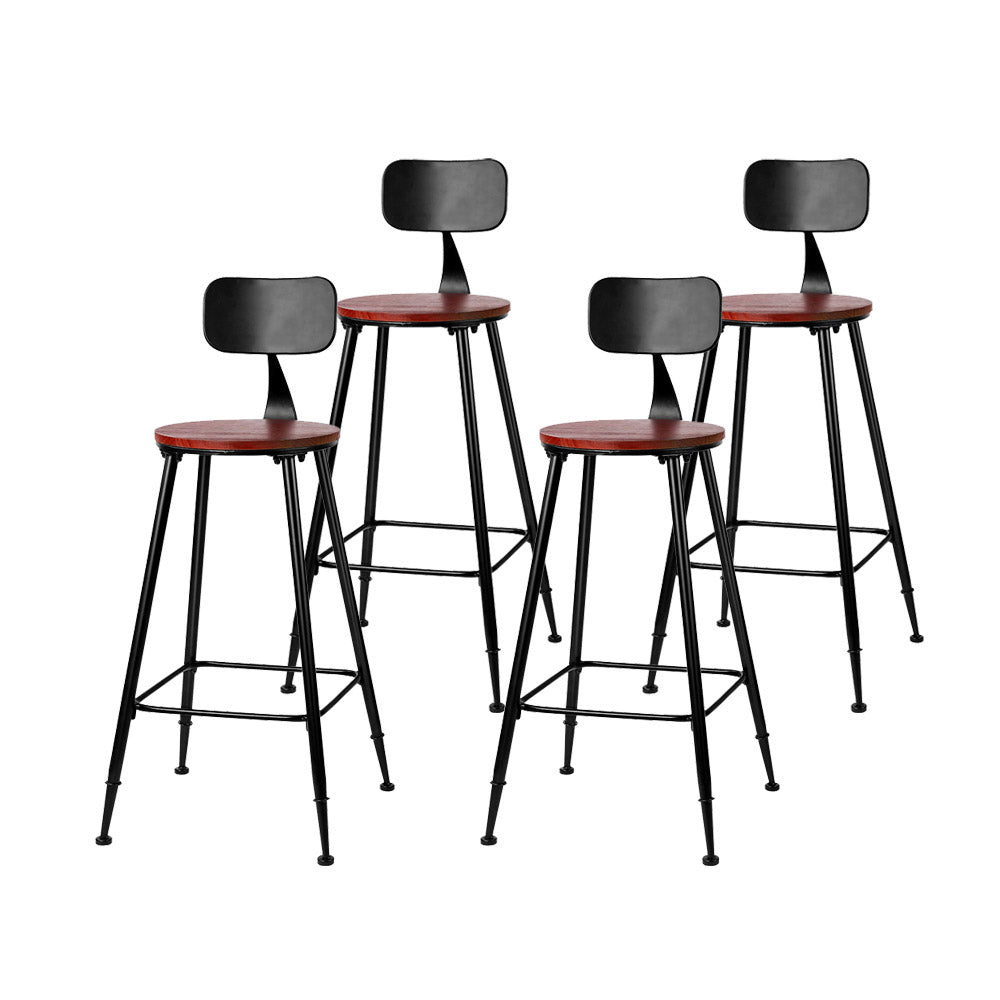 Marlook 4x Bar Stools Vintage Metal Chairs