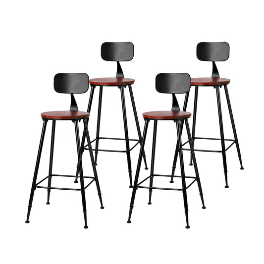 Marlook 4x Bar Stools Vintage Metal Chairs